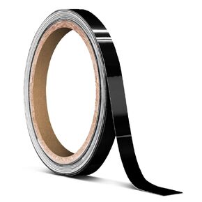 VVIVID+ Ultra-Gloss Piano Black Air-Air Reminase Finyl Pinstripe Roll (¼ بوصة × 20 قدمًا)