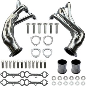 رؤوس الأنبوب الطويلة متوافقة مع 1966-1987 Chevy GMC Blazer Suburban C10 C20 K10 K20 K30 TRUCTS 283-400 SMALL LOCK V8