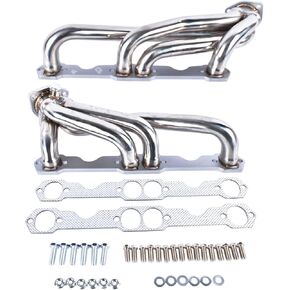 GELUOXI Short Tube Stainless Headers Polished Replacement for Chevy C1500 C2500 K1500 Silverado Sierra 1988-1995 GMC Suburban Blazer Jimmy Tahoe Yukon 305 350 5.0L 5.7L 1992-1995