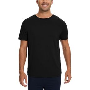 Bamboo-derived Viscose Men's Pajama Tops Summer Short Sleeve Basic Sleep Shirt