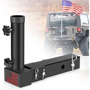 MADFISH TRAILER HIGH MOUNT - MOUNT Universal Flag Mount لجهاز الاستقبال 2 "، الأسود (سارية واحدة)