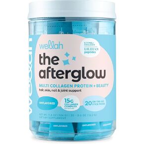 The Afterglow Multi Collagen Protein + Beauty Unflavored (20 Stickpacks) - 15G Collagen Complex Per Serving