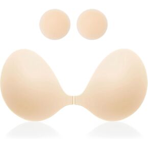 MITALOO 2025 Adhesive Bra Seamless Sticky Invisible Push up Bras Solid Silicone Pasties Nipple Cover for Women