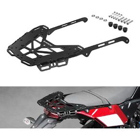 Black Motorcycle Rear Luggage Rack Luggage Cargo Rack Compatible with Yamaha Tenere 700/XTZ700 2019-2024, Tenere 700 Rally Edition 2020-2024, 6061 Aluminum, Q235 Steel, Tenere 700 Accessories
