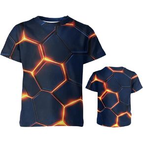 Boys Girls 3D Graphic T-Shirts, Cool Crewneck Unisex Kids Short Sleeve, Novelty Tees for 6-16 Years Teens
