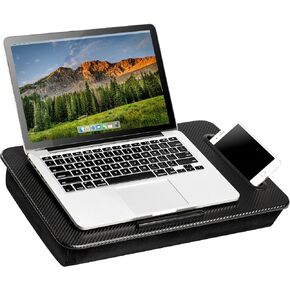 مكتب Lapgear Sidekick Pro Lap مع حافة الجهاز ، شريط مضاد للانزلاق وحامل الهاتف - يناسب أجهزة الكمبيوتر المحمولة حتى 15.6 بوصة - الأسود - النمط رقم 44718