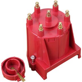 AIP Electronics New Red V6 GM EFI Cap and Rotor Set with Male Terminals Compatible with 1982-1996 GM Chevy Oldsmobile GMC V6 4.3 EFI TBI OEM Fit CAP1035-R