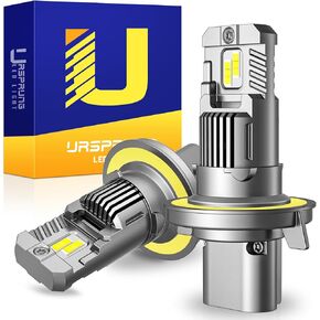 Ursprung H13/9008 Bulb, Plug-N-Play Direct Installation 1:1 Size, 6000K White Fog Light Bulbs, Cooling Fan Pack of 2