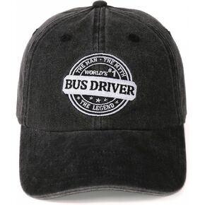 InnoBeta School Bus Driver Appreciation Gifts Cap for Men, Women, Adjustable Embroidered Baseball Hat for Christmas - The Man The Myth The Legend Grey
