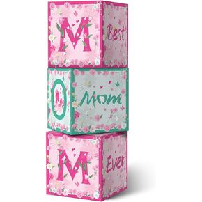 Happy Mother's Day Box Decorations, Mom Box Pink Green Medium Balloon Boxes Mother's Day Decor Party Supply