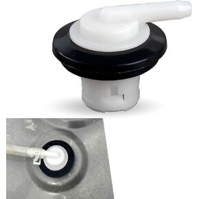 1 PC Automotive Fuel Tank Vent Plug, Durable Fuel Tank Vent Valve and Gasket Kit, Vent Hole Plug W-004, Compatible with Ford 1980-1996 F150 F250, 1980-1997 F350 (Black & White)
