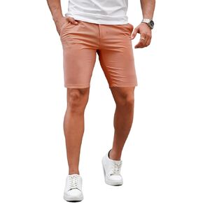GINGTTO Mens Slim Fit Shorts 9" Inseam Stretch Chino Shorts