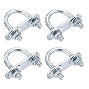M10x27x54mm u bolts kit - 4set - مجموعة من الصلب الكربوني U -bolt مع المكسرات ، الغسالات ، لوحة الإطار - جيدة للأنابيب DN15 ، مقطورة ، السيارات ، قفل نابض الأوراق