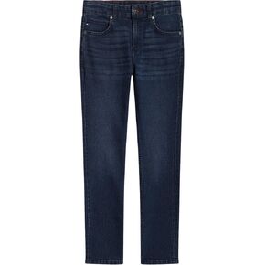 Tommy Hilfiger Boys' 5-Pocket Stretch Slim Straight Leg Denim Jean, Zipper Closure, Patina, 16