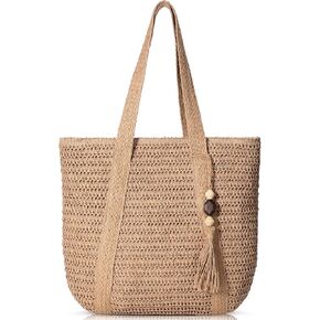 Beach Bags for Women, Large Beach Bag, Woven Straw Tote Bags Waterproof, Weaving Swim Shopping Travel Bag