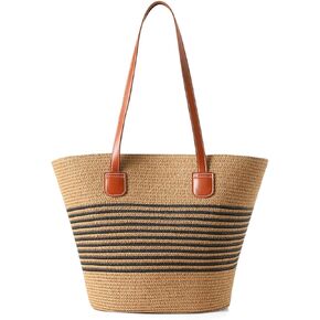 Nollia Straw Bags For Women | Travel Straw Totes Bag, Summer Woven Handmade, Shoulder Bag Handbag
