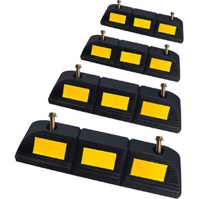 Parking Stopper for Garage Parking Aid 2 Pack Block, Car Truck Curb Floor Parking Lot Wheel Tire Stops Bumpers with Bolt Installation, Rubber Vehicles Aid Gadgets