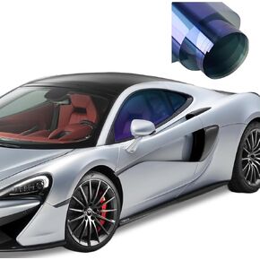 Colorful Car Window Tint Film 60% VLT, 99% UV 99% IR Sun Heat Blocking, HD Anti-Glare One Way Privacy Window Film, Beautiful No Fading Durable Glass Tint, Easy Install (Blueish-Purple, 20in x 10ft)