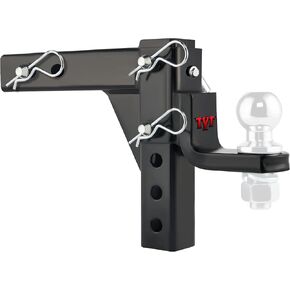 TYT Adjustable Trailer Hitch Ball Mount, 2" Towing Ball 7500 LBS, 9-1/2" Drop and 8-1/4" Rise, Fits 2-in Receiver with 2 Pin&Clips and 5/8" Premium Pin Lock for Heavy Duty Truck