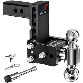 Trailer Hitches, Adjustable Trailer Hitch Ball Mount - Fits 2.5" Receiver, Dual Ball (2" x 2-5/16"), 5" Drop, 15,000 GTW - GT25052B