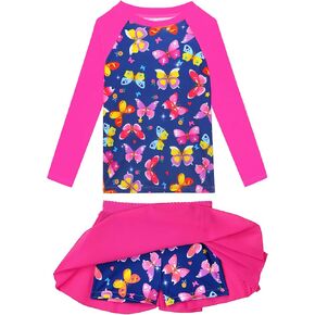 Snowheart Girls Rash Guard Swimsuit Set Long Sleeve Bathing Suit Two Piece 3-12 Years in Kuwait