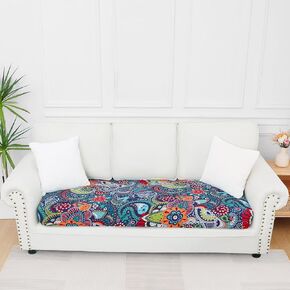 Smiry Printed Couch Cushion Covers, Stretch Soft Couch Covers for Sofa, Washable Non-Slip Sofa Slipcover Furniture Protector for Indoor and Outdoor (1 Pack, Blue Green) in Kuwait