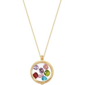 EVE'S ADDICTION Custom Glass Birthstone Floating Locket, 16" or 30" - Gifts for Mom