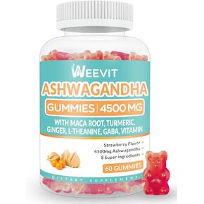Ashwagandha Gummies مع فيتامين د للنساء والرجال ، Ashwagandha gummy مع مسحوق جذر ماكا | شوا العضوية غموض لزيادة الطاقة