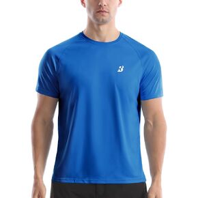 Roadbox Men's Rash Guard Short Sleeve, UPF 50+ UV Sun Protection Swim Shirts, Quick Dry Lightweight Water Surf Beach T-Shirt