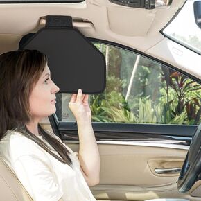 Tfy Side Window Sun Poundor لمقابض سقف السيارة - وهج أشعة الشمس ومحاصر حرارة للسائق أو الراكب ، يقلل من وهج النافذة الجانبية ، والتركيب والتخزين السهل (الأسود)
