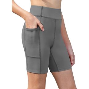 Zaclotre Girls Bike Shorts with Pockets Kids 5" High Waisted Yoga Workout Athletic Running Volleyball Spandex Shorts