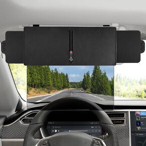 VERARVIM ROSOR SUN VISOR للسيارة مع شريط التمرير السوستري ، تم ترقية امتداد UV400 SUN VISOR مع عدسة الكمبيوتر الشخصي و 2 SINSHADE جانبي ، وقوة مضادة للشفقة للقيادة الآمنة ، والتصفية الأشعة فوق البنفسجية/الحماية (منزلق السوستة)