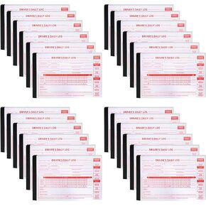 12 Pack Driver Daild Log Book 8.5 "× 5.5" قائمة تسجيل قائمة مرجعية يوميًا ما قبل الرحلة 2 مع دفتر سجل الكربون مع تقرير فحص المركبات وملخصات مبسطة لمستلزمات برامج تشغيل الشاحنات