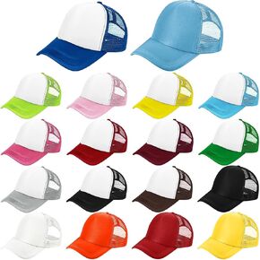 18 حزمة تسامي قبعات شاحنة فارغة ، شباك بيسبول كاب عادي ديي مخصص قبعة قابلة للتعديل snapback غولف قبعة القبعة للرجال متعددة
