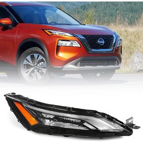 Huray Right Right Runting Light for Nissan Rogue 2021 2022 2023 Rh w/Halogen Turn Light LED Drl Lamp Replacem
