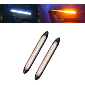 Yolu 2PCS LED LED مرن خلال النهار مع المسح الضوئي المبتدئين ثنائي البث دفق الإشارة مؤشر الإشارة ضوء 12V مركبات (6.69 ")