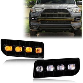 Switchback White Amber LED Front Pumper Fog Running Running LED Sequential LED ميزة الإشارة المتوافقة مع Toyota 4Runner 2014-Up Trail Premium SR5