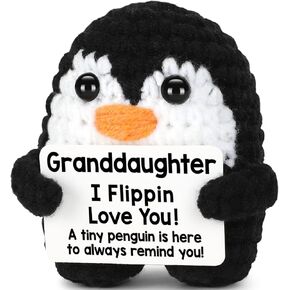 Birthday Gifts for Grandma, Handmade Crochet Mini Penguin Gift for Grandma from Granddaughter Grandson, Funny I Love You Great Grandma Gifts for Birthday Retirement Christmas Emotional Present