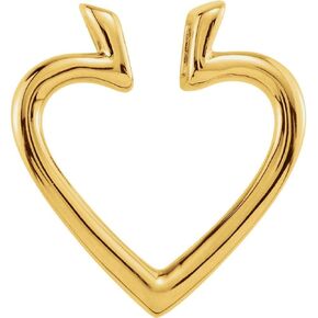 Jewels By Lux 14K Yellow Gold 19.5 X 18.25 Mm Polished Heart Pendant Enhancer