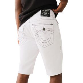 True Religion Men's Ricky Sn Flap Short Fray Hem with Fray Hem | Premium Denim Shorts