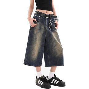 Y2k Baggy Jean Shorts Jorts Y2k Hip Hop Shorts Skater Jeans Grunge Jorts Aesthetic Pants