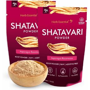 3.52 Ounce 100% Natural Shatavari Powder, Asparagus Racemosus, Pure Ayurvedic Herb for Energy & Vitality, Vegan, No Preservatives, (1.76 Ounce Pack of 2)