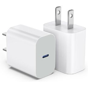 Apple iPhone 15 14 13 كتلة شحن سريعة 20 وات USB C شاحن حائط مع محول PD 3.0 نوع C لهاتف iPhone 14/14 Pro/14 Plus/14 Pro Max/13/12/11 Pro Max/Pro/Mini/Xs Max/ XR/X، آيباد برو/(أبيض)