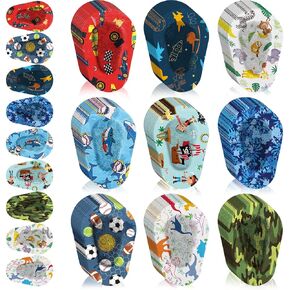 Toulite 90 Pcs Kids Eye Patches Adhesive Eye Patches Girl Boy Cute Toddler Glasses mask for Lazy Girl Boy Baby(3 x 2 Inch,Boys Style)