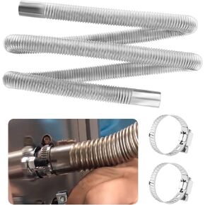59 "أنبوب عادم سخان الديزل ، 1" ID أنابيب العادم المرنة مع ID مع 2 مشابك خرطوم ، وملحقات سخان Diesel مجموعة خرطوم العادم العالمي لمدفأة الهواء الديزل (59 ")