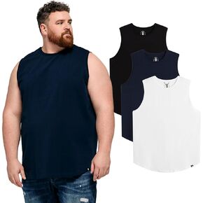 STRONGSIZE Big and Tall Men’s Muscle Tank Tops – Sleeveless Muscle Shirts for Men – Longer Length, Premium Stretch Cotton