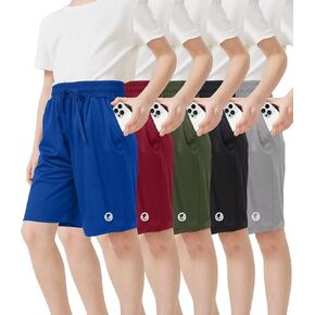 5 Pack Boys Athletic Shorts with Pockets Active Youth Basketball Shorts Quick Dry Kids Gym Soccer Shorts