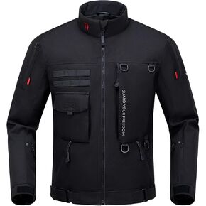 IRON JIA'S Motorcycle Jacket with CE Armor, Motorbike Riding Protective Gear with Removable Liner All Season Black M