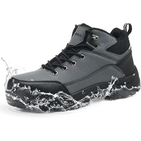 Waterproof Steel Toe Boots for Men Wide Width Non Slip Work Shoes Slip Resistant Safety Toe Sneakers Indestructible Construction Composite Toe Shoe Puncture Proof Footwear