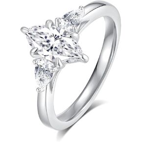 مجموعات خاتم الزفاف Moissanite للنساء ، Round Cut D Color VVS1 ، S925 STERLING SIVAL مع 18K الذهب الأبيض المطلي بالذهاب الوعاء نطاقات الزفاف في عيد الحب.